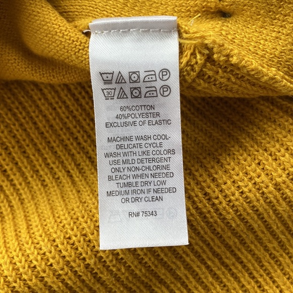 Tahari Mustard Sweater with Button Detailing - Picture 6 of 7